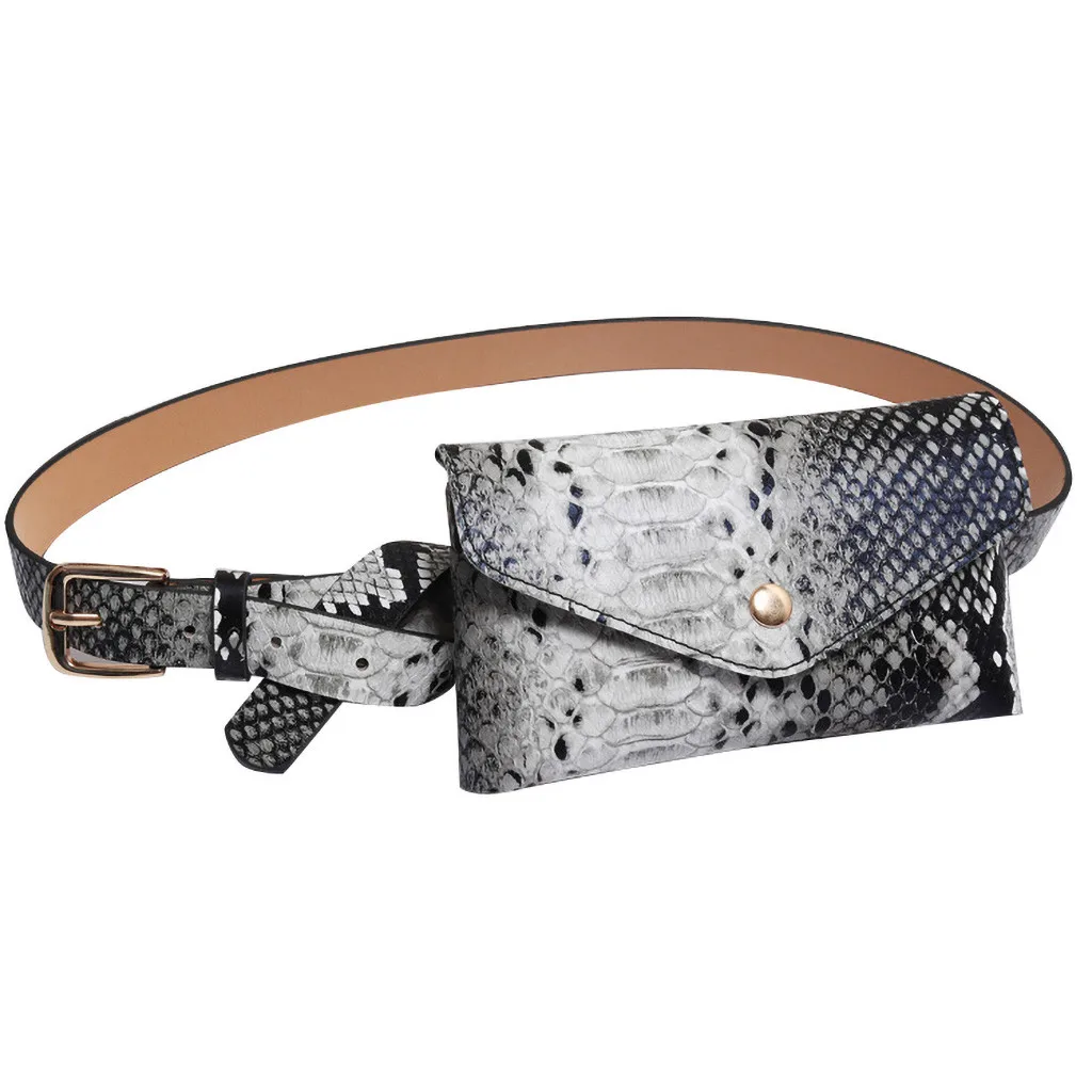 Женская поясная сумка из змеиной кожи Кожаная сумка-мессенджер на плечо 2019 |
