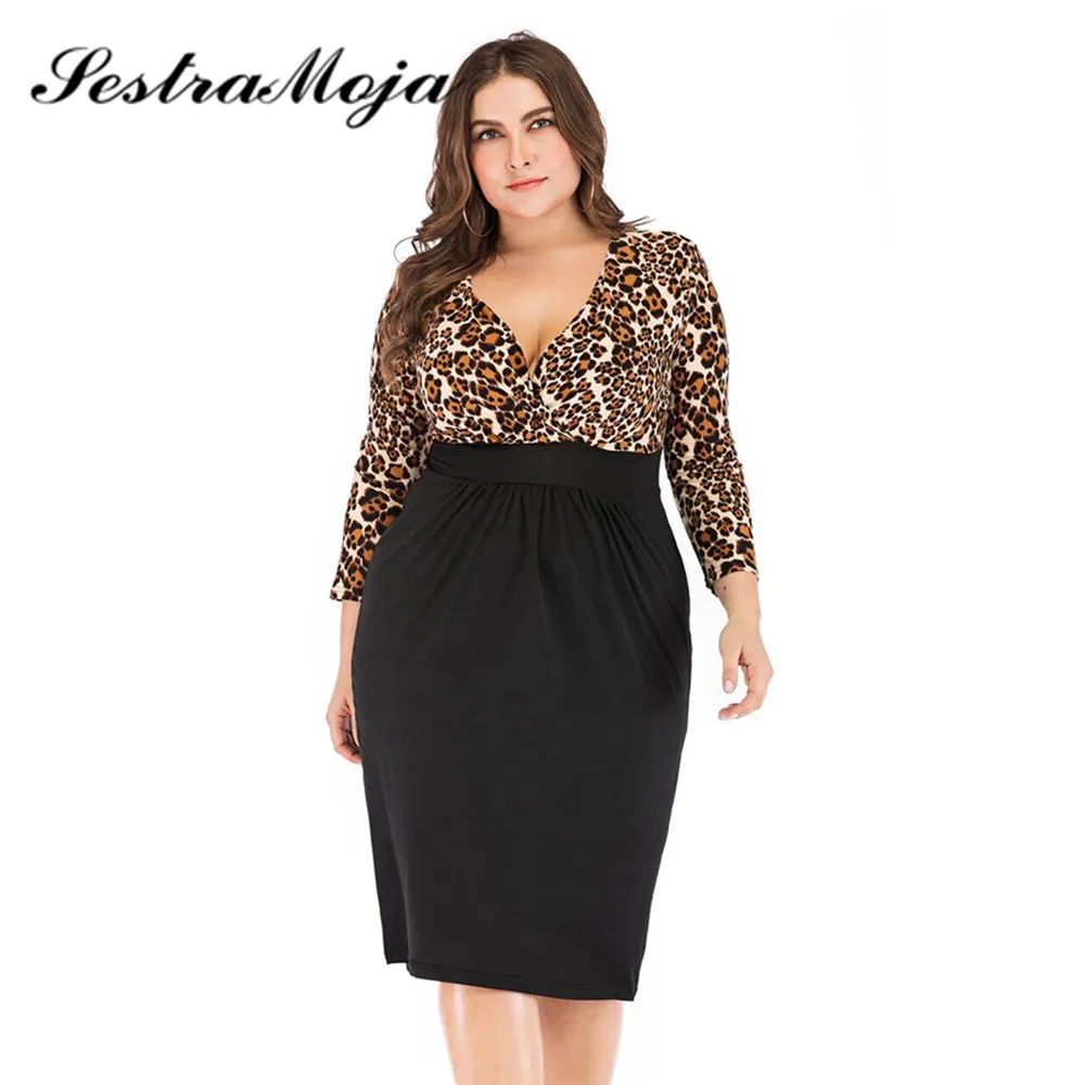 Senstra Moja сексуальное леопардовое платье женское платье-карандаш с длинным рукавом