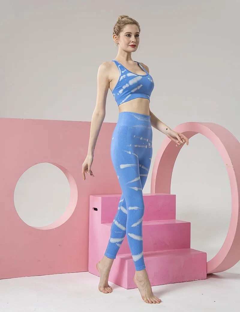 

Sports Bra Seamless Beautiful Back Vest Printing Tie-dye Underwear Sexy Chest Fitness Yoga Clothes Women Comfortable Workout