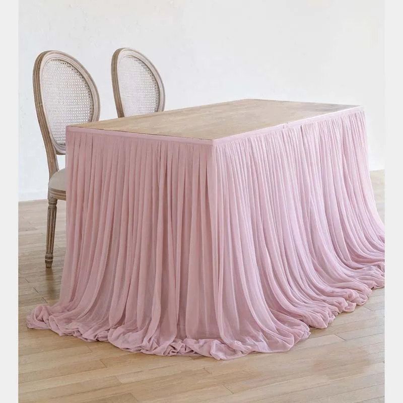 Бесплатная доставка свадебная шифоновая юбка длиной 3 метра|table skirt|wedding table skirtsilk