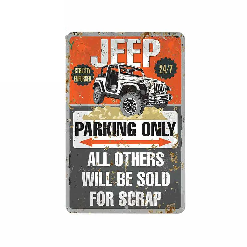 

13cm*9cm Interesting Car Sticker Accessories Jeep Parking Only Metal Sign Car Styling Decal Vinyl Car Window Cover Scratches PVC