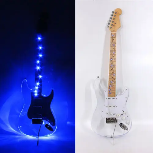 カスタム Led ライト電気ギターアクリルボディクリスタルギター甘い音