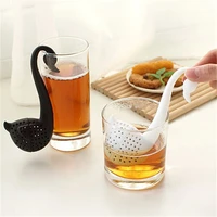 cute plastic swan shape tea infuser reusable portable elegant swan tea strainers teaware bar tool kitchen accessories home decor