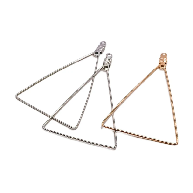 KC Gold White K Plated Eardrop Pendant Charms Triangle Jewelry Component Diy Handmade Material for Earring Accessories 10pcs - купить по