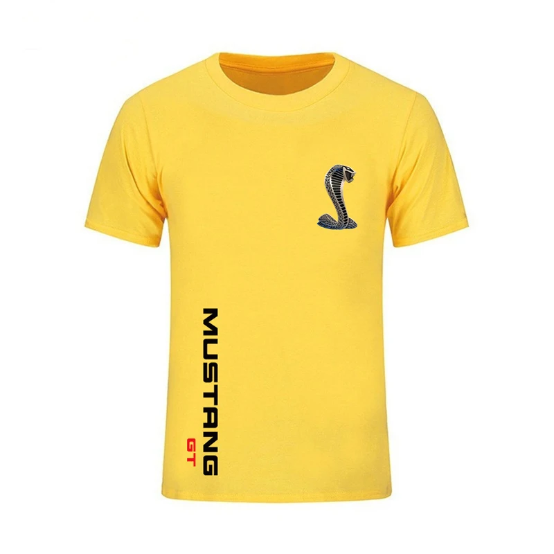 

2021Ford Mustang Car Men's Tshirt Cobra Logo Fashion Summer Cotton T shirt High Quality Brand Clothing Short Sleeve Auto T-Shirt