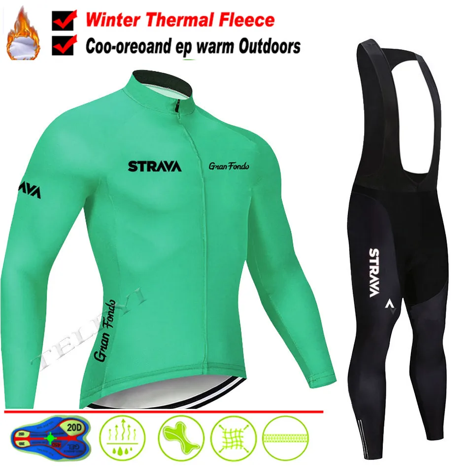 

Теплое зимнее теплое флисовое Велосипедное белье STRAVA 2020, мужской костюм из Джерси, уличная одежда для езды на велосипеде и горном велосипед...