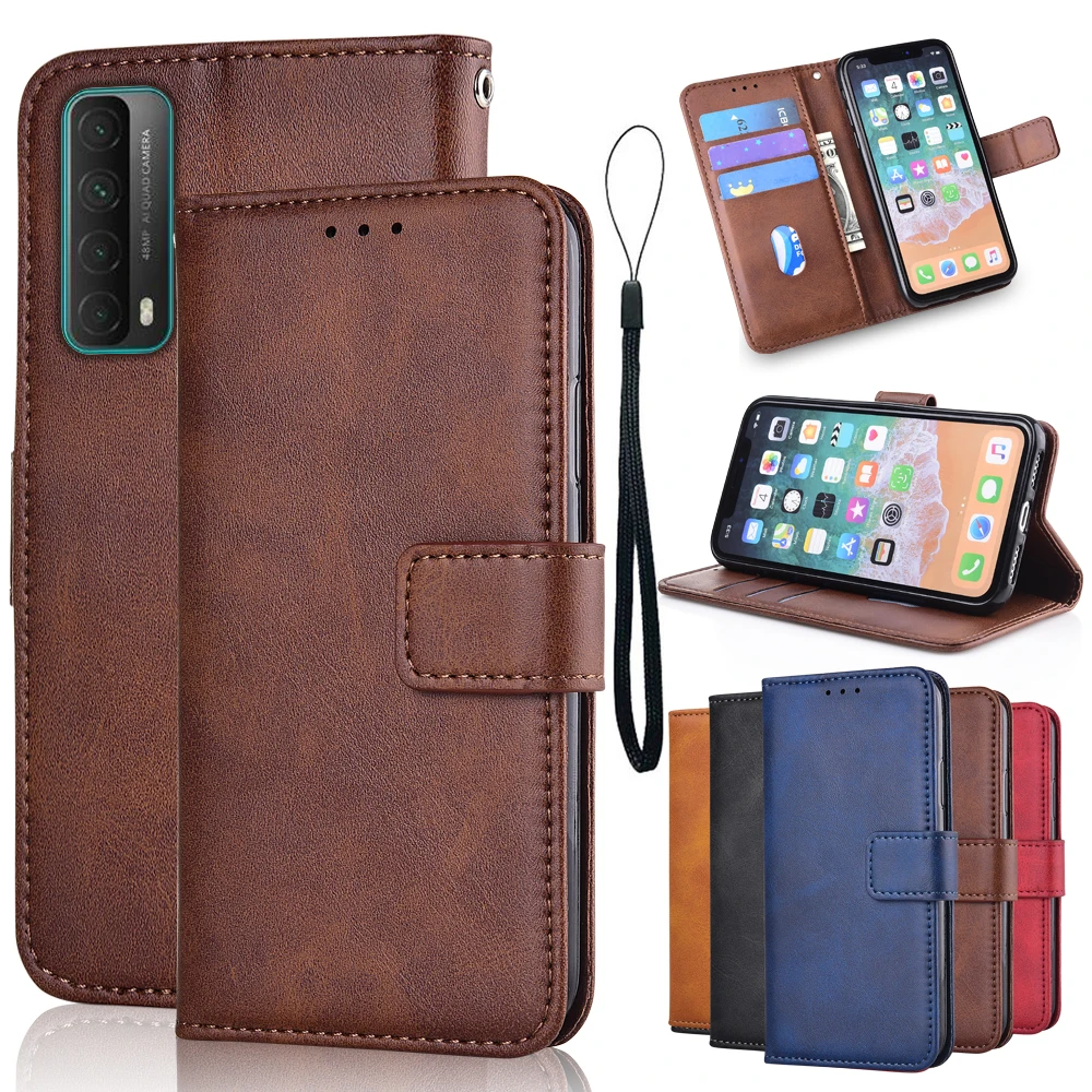 for Huawei P Smart 2021 S Z P30 P40 Lite Pro Plus E Book Soft Cover Y5p Y6p Y6s Y7a Y7p Y8p Y8s Y9a Y9s Wallet Leather Case