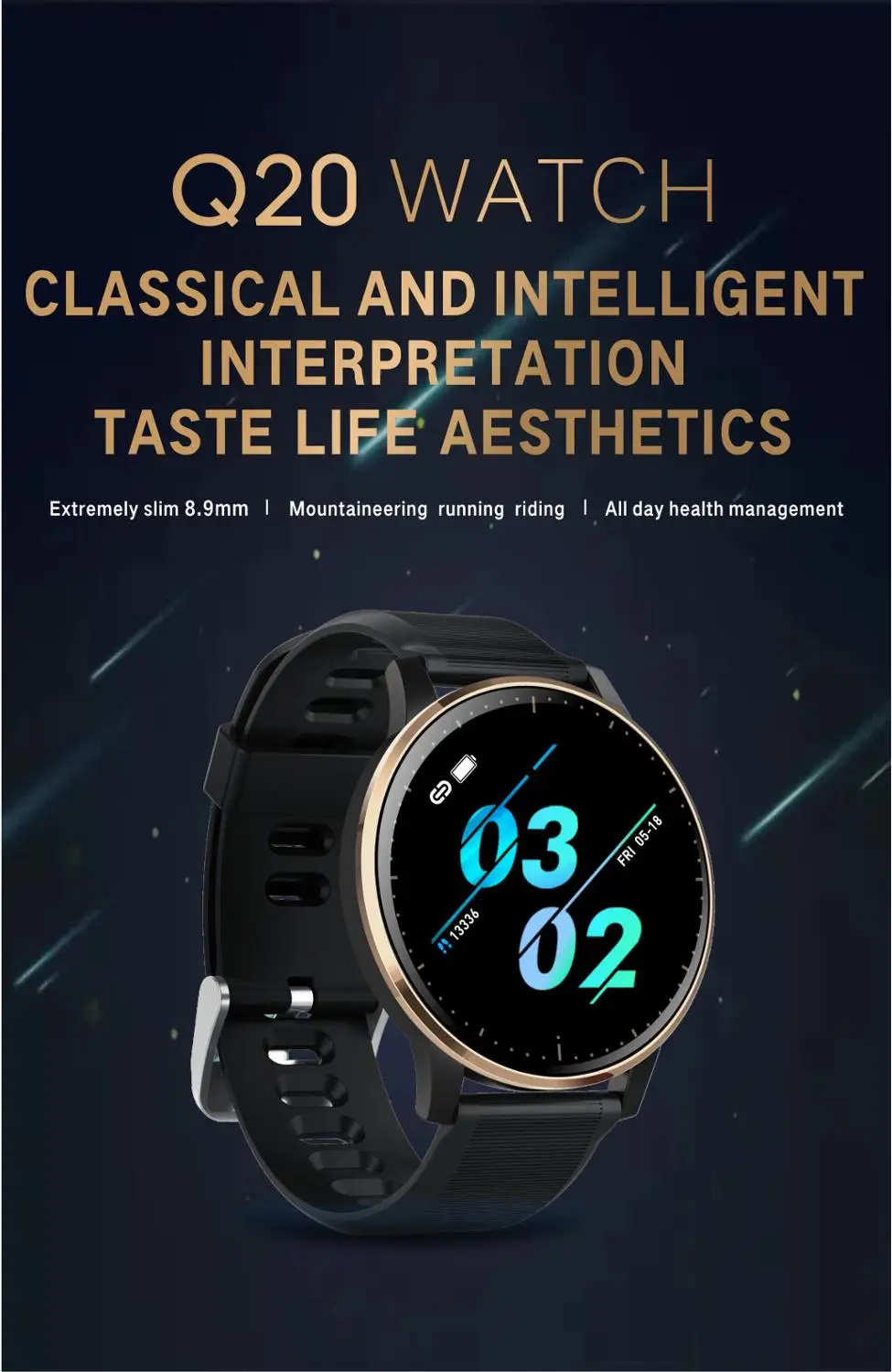 TONGYDA Q20 умные часы пульсометр кровяное давление монитор сна Модный женский умный