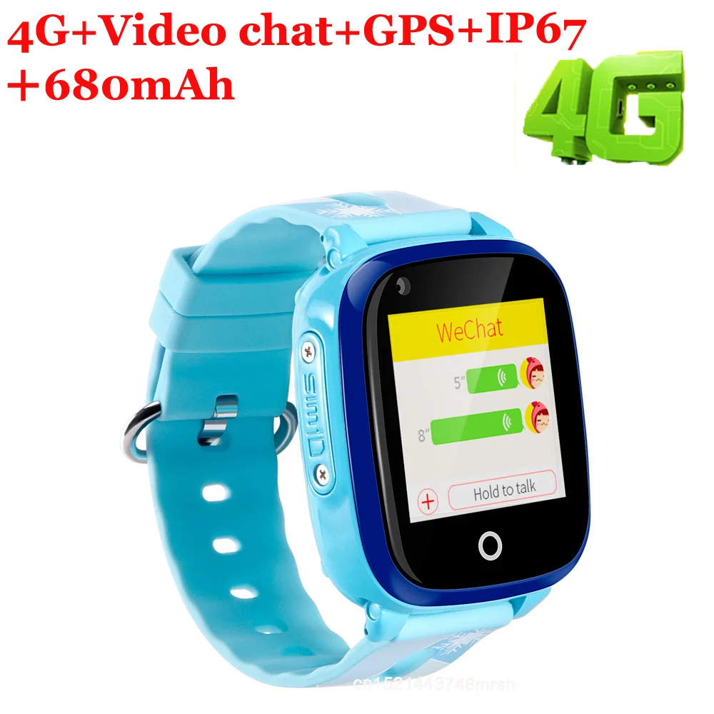 4g Детские умные часы gps LBS Wifi умные часы для детей IP67 водонепроницаемые часы для видеозвонков анти-потеря Детские умные часы подарки - Цвет: blue