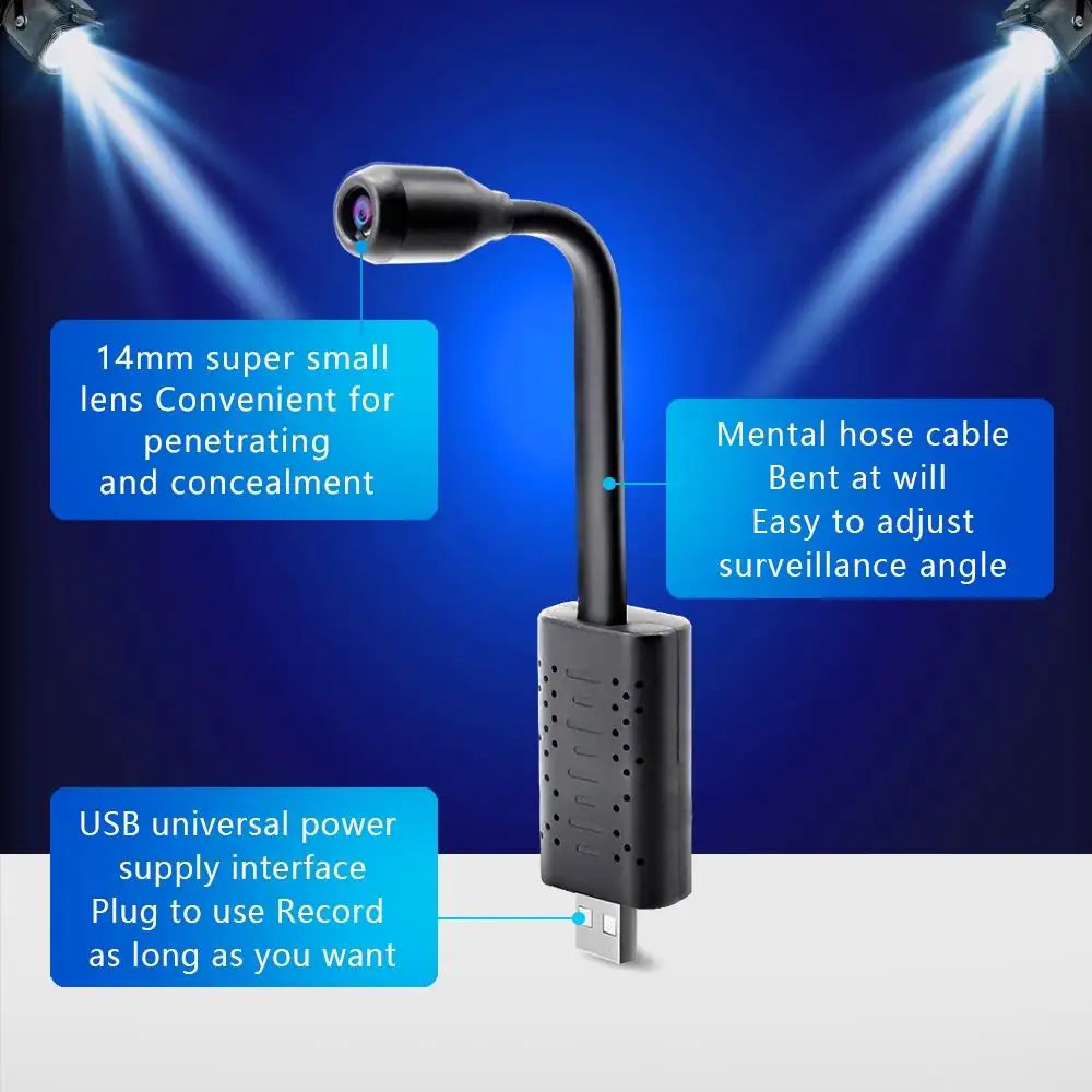 Мини камера U11 1080P HD Smart USB s Обнаружение движения петля видео облако хранение 360
