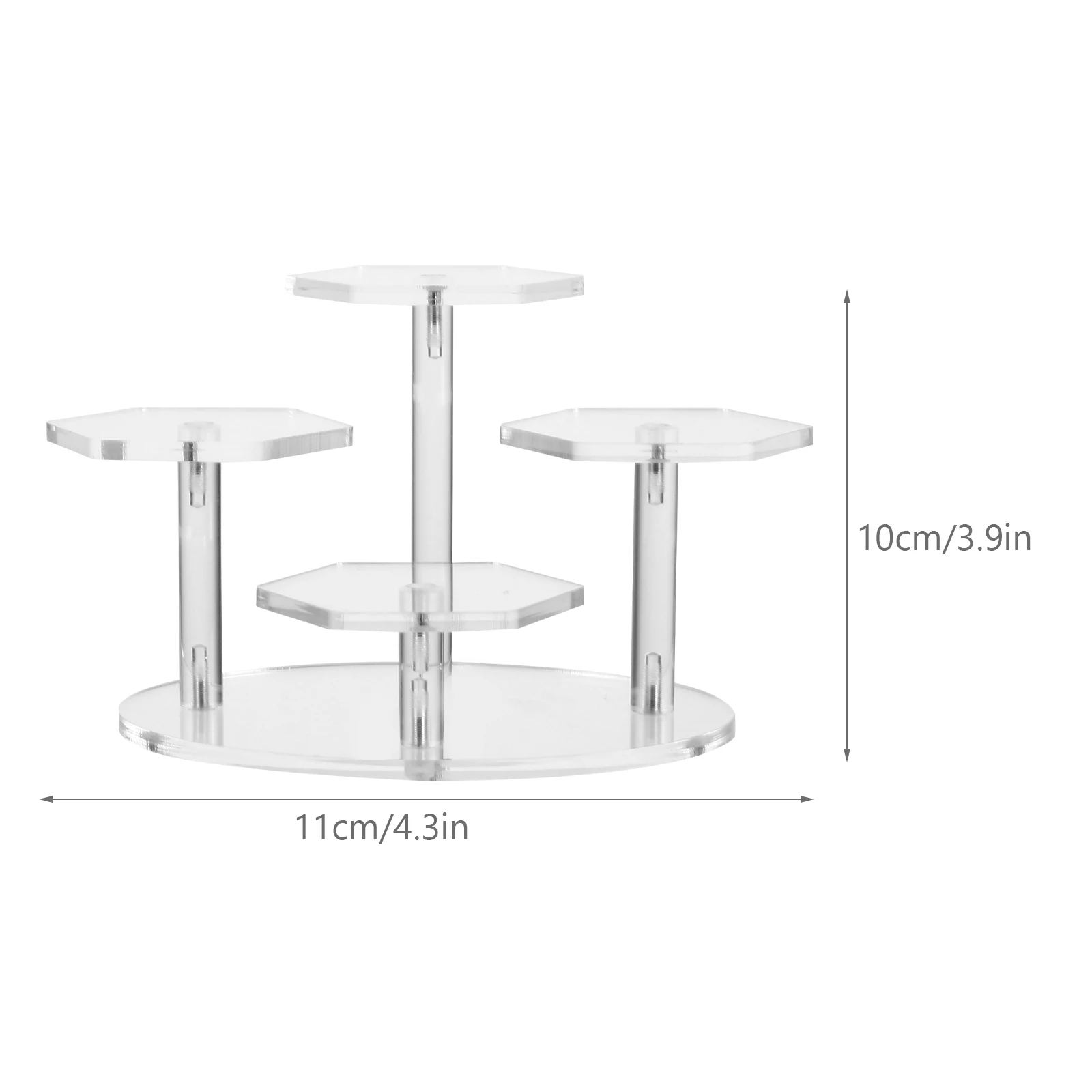 

1Pc Clear Figurine Models Display Rack Acrylic Jewelry Riser Type Rack sturdy storage rack(4 Tier/3 Tier)