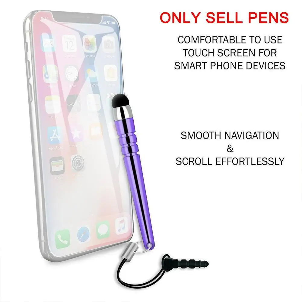 

1pc High Quality Long Stylus Pen With Anti Dust Plug Universal Long Capacitive Screen Pen With Dust Plugs Random