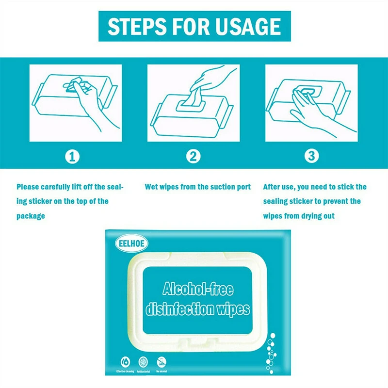 

Wet Wipe Tissue Clean Hand Health Care 60 Wipes/Pack Portable Cleaning for Home MH88