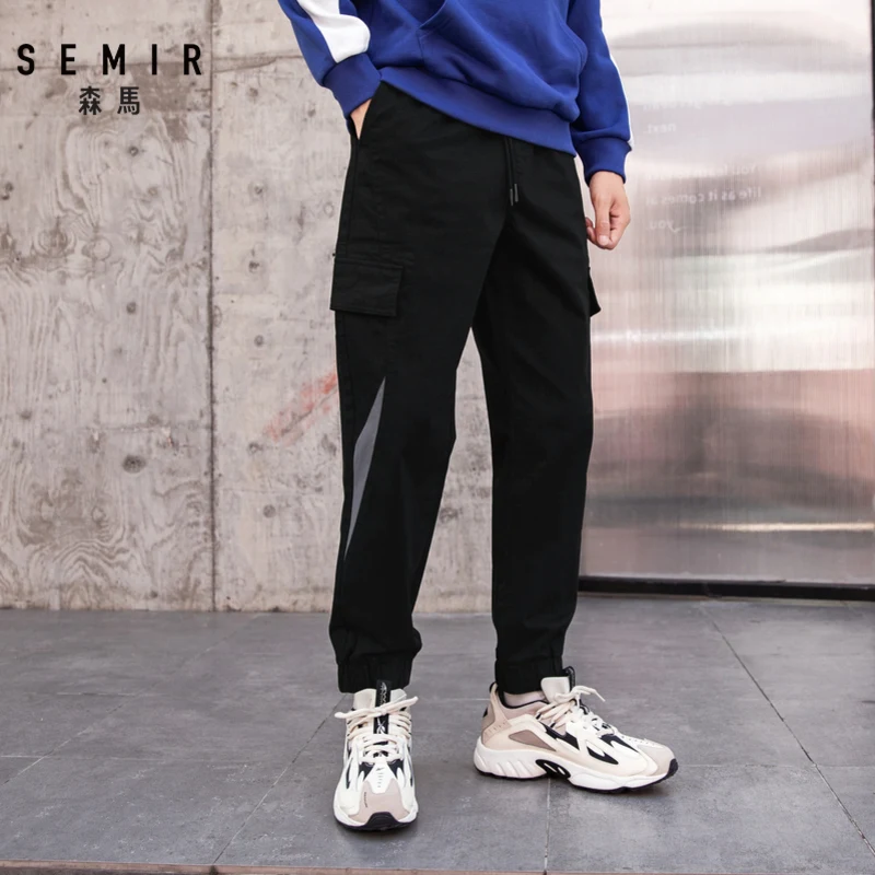 Брюки SEMIR ulzzang мужские зимние комбинезон Брендовые повседневные штаны брюки с