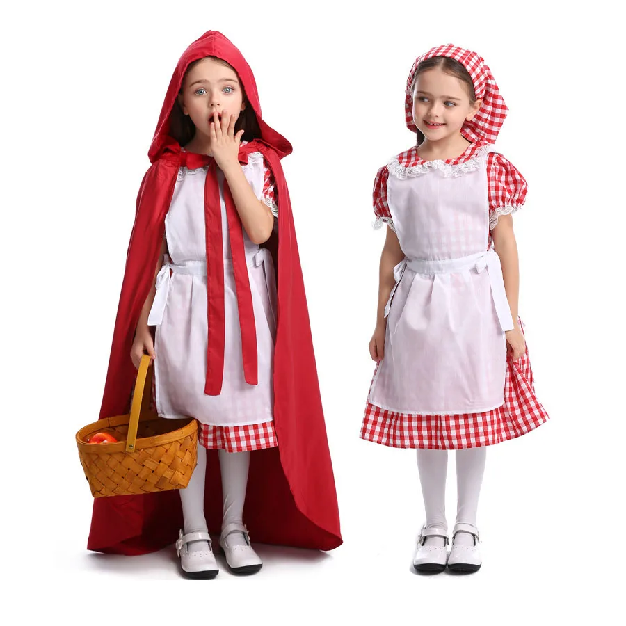 Маскарадный костюм маленькой Красной Шапочки для девочек нарядное платье на
