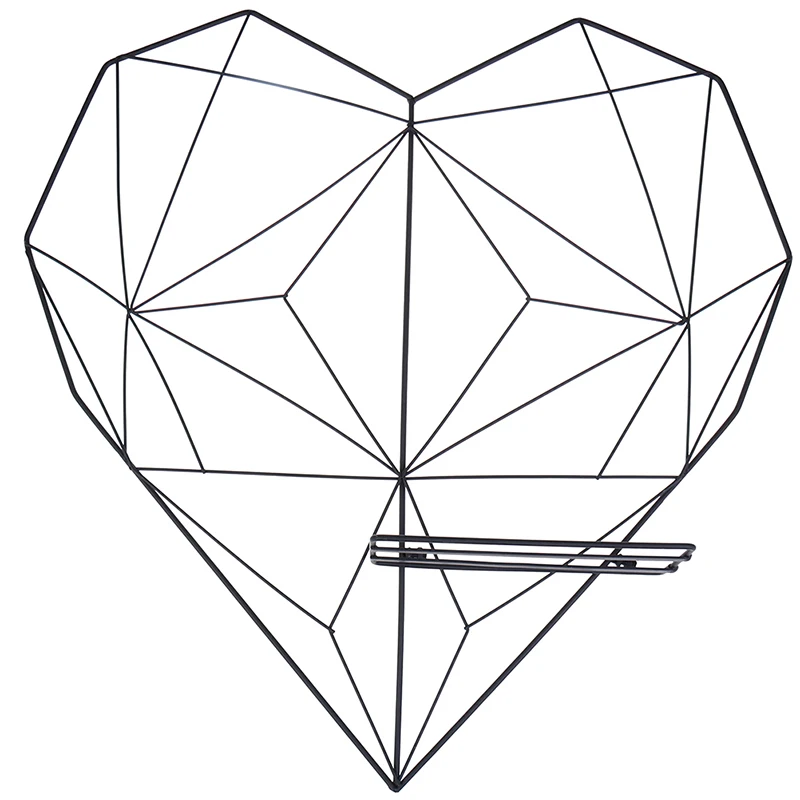 Железная сетчатая полка в форме сердца для фотографий настенная подвесная декор