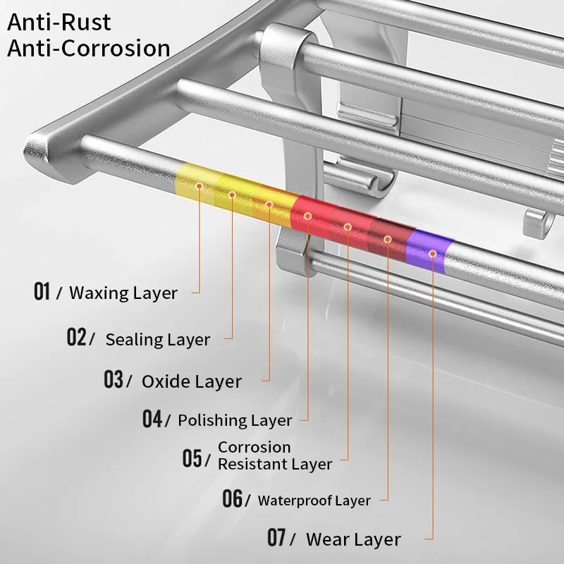 joybos bathroom shelf towel rack wall mounted punch free aviation aluminum bathroom shelves shower shelves bathroom organize free global ship