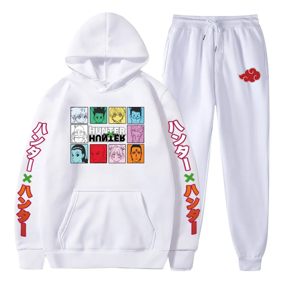 

Sweatshirt+Drawstring Pants Sweatsuit Anime HUNTER Printing Graphic Hoodies Streetwear Tracksuit Men's Sets Casual Tops