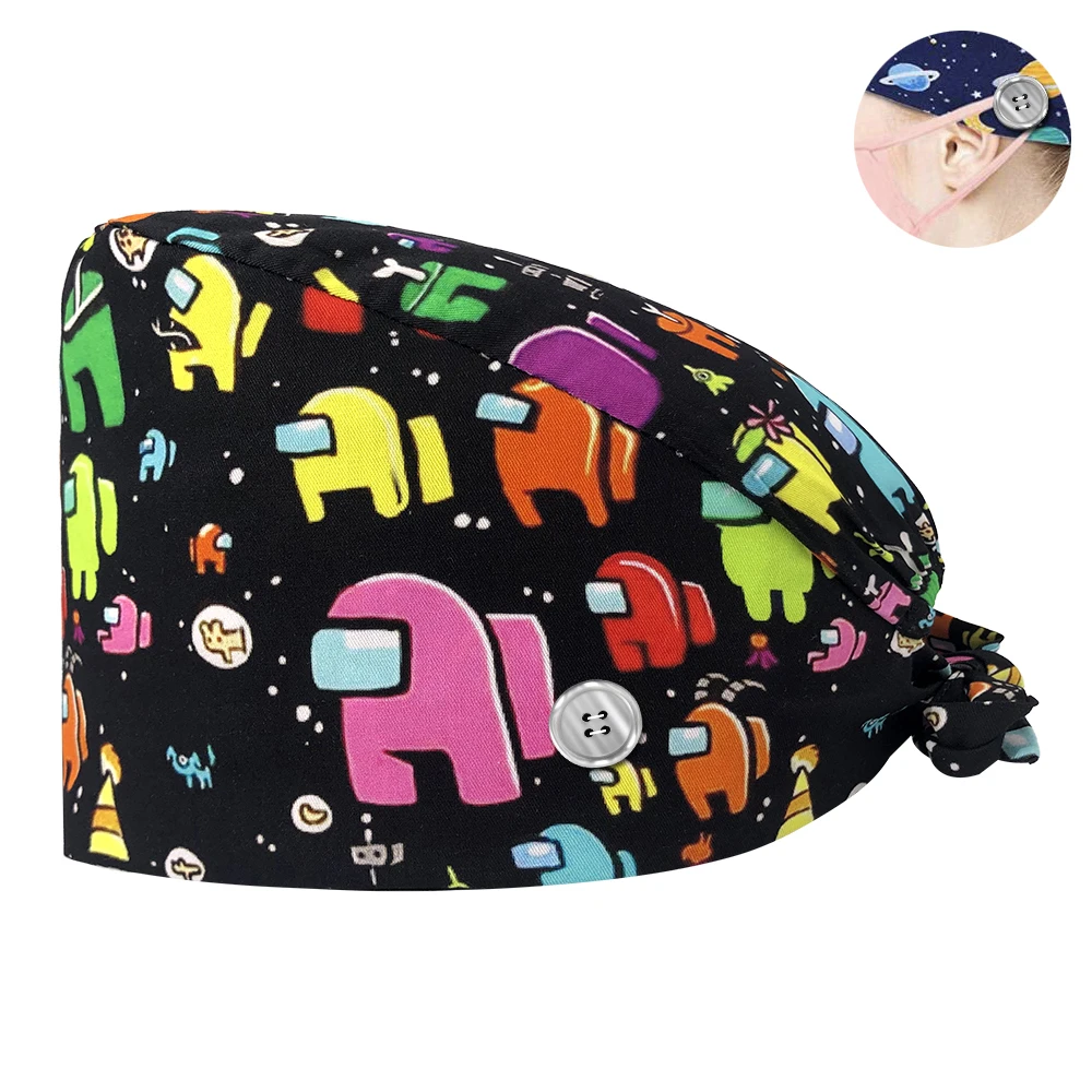 

100% Cotton Dental Medical Headwear Veterinary Work Women Men Hats Beauty Salon Doctor Hat Scrub Caps Nurse Nursing Doctor Cap
