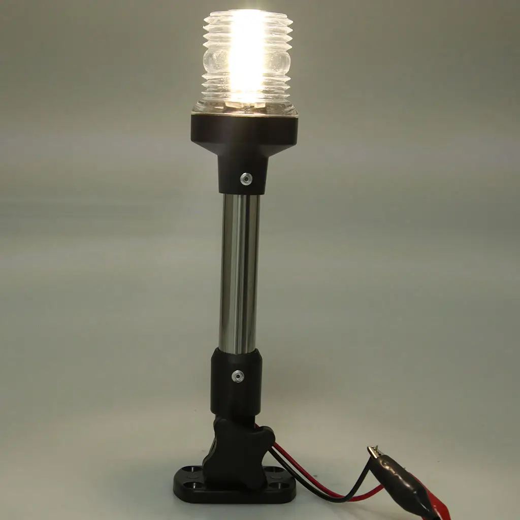 

White LED All Round Marine 12/24V Pole Light Fold Down Masthead Anchor light