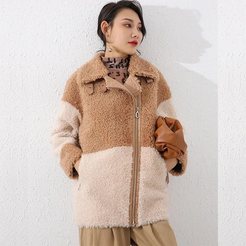 

Women's Real Fur Coat 100% Wool Autumn Winter Clothes Women Korean Fashion Female Jacket 2021 Mulheres Casacos 19065 Pph1638