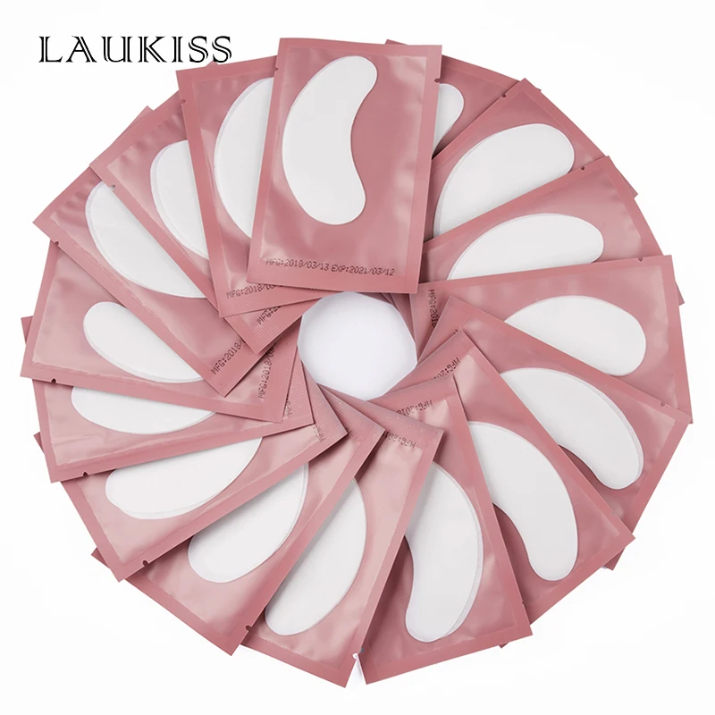 

100Pairs Patches for Eyelash Extension Under Eye Pads Paper Patches Pink Lint Free Stickers for False Eyelashes