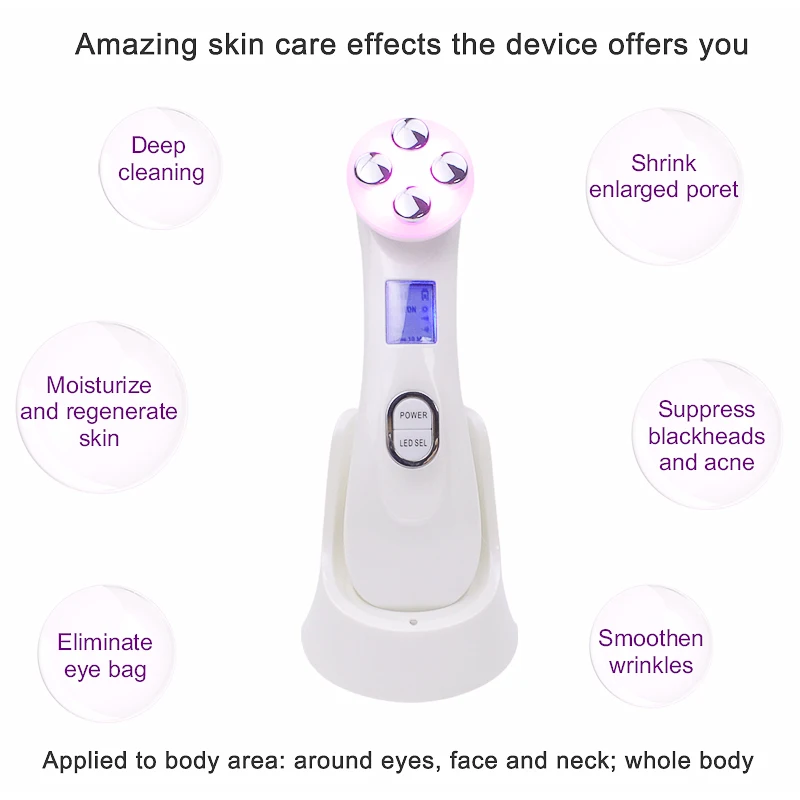 5в1 РЧ ems Электропорация светодиодный фотонная светотерапия устройство для