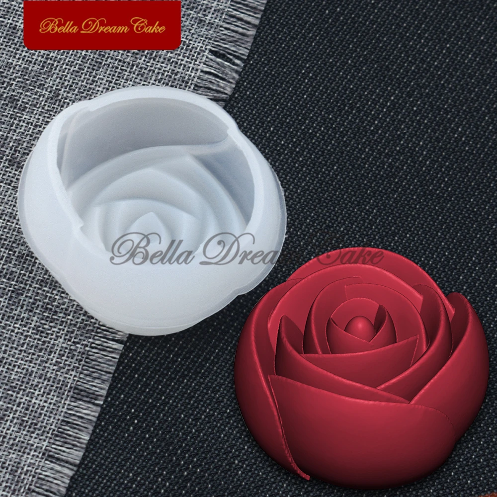 3D Mini силиконовая форма в виде цветка розы для Дня Святого Валентина глиняные