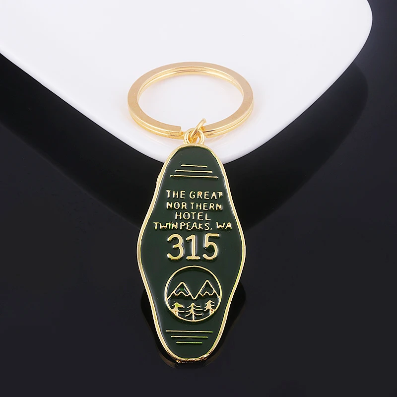 Металлический брелок для ключей эмалированный с изображением фильма Твин Пикс