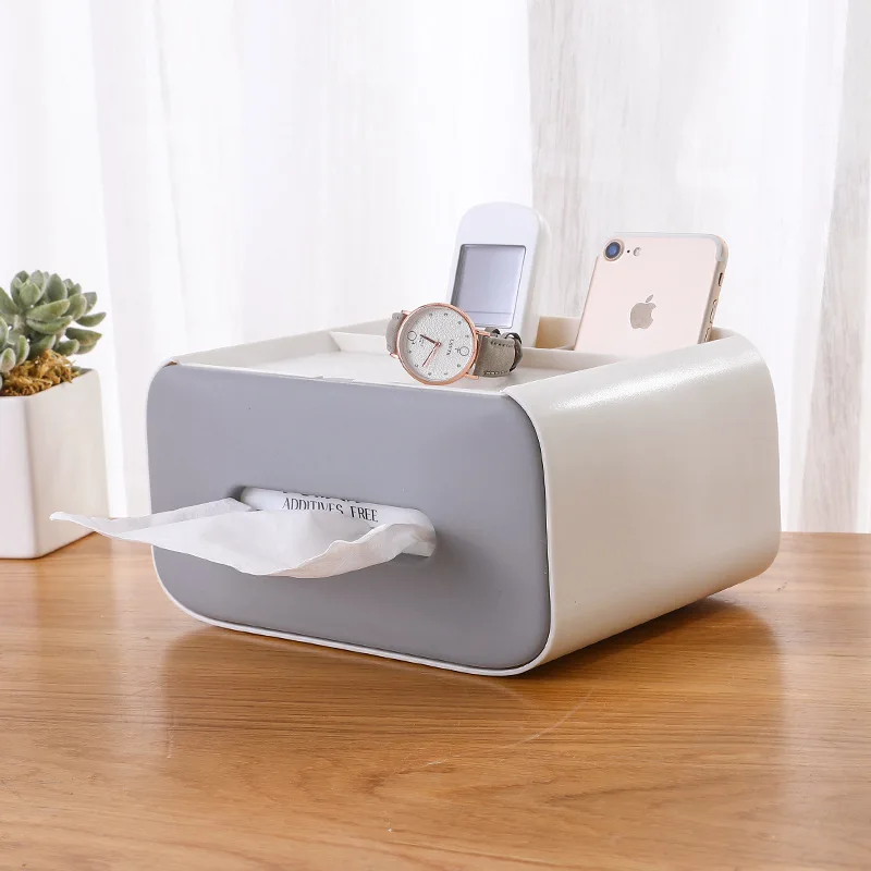 

Dust-proof Tissue Box Remote Control Holder Makeup Cosmetic Storage Box Napkin Paper Container Desk Organizer Decoration Tools