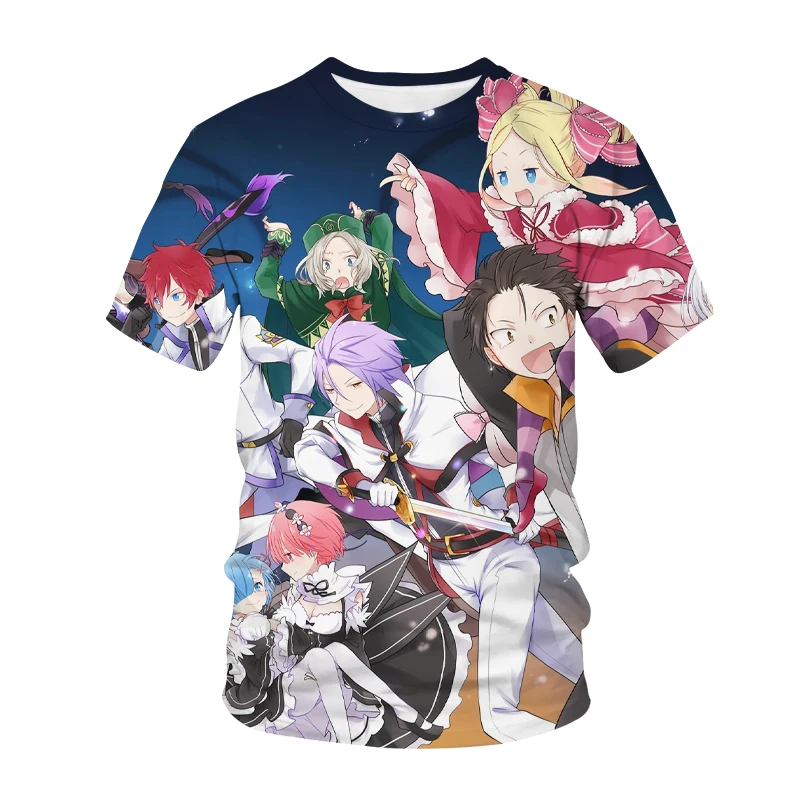 

Re Zero 3D Print T-shirt REM RAM Fashion Streetwear Men Women Casual Anime T Shirt Harajuku Kawaii Girl Tshirt Male Hip Hop Tops