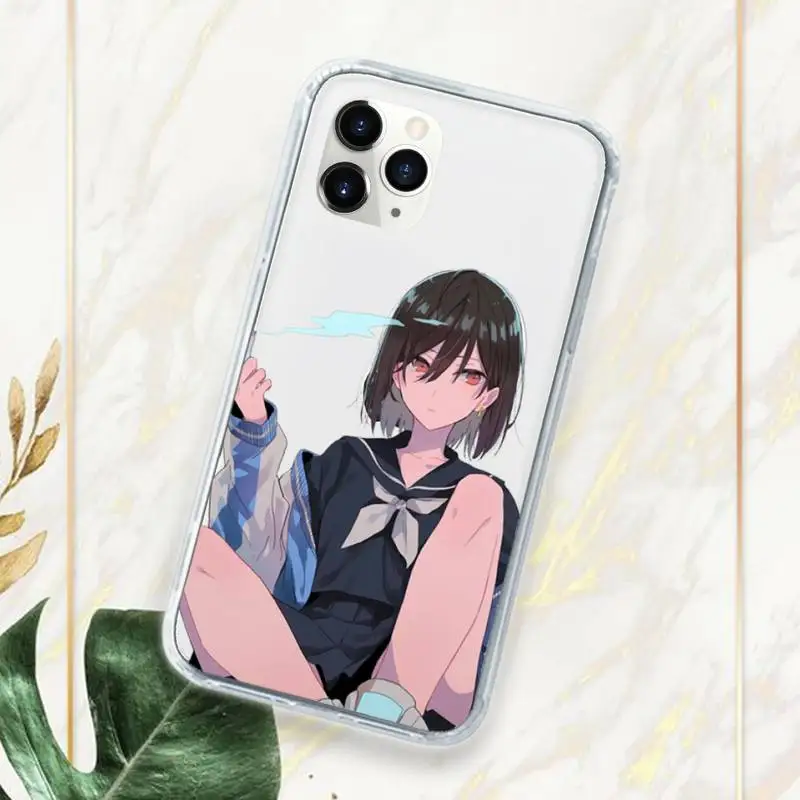 

Sad girl Phone Case Transparent for iPhone 11 12 mini pro XS MAX 8 7 6 6S Plus X 5S SE 2020 XR