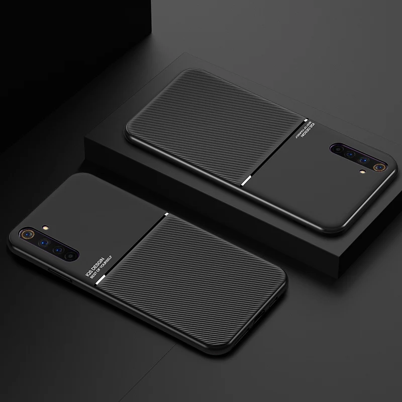 Чехол для OPPO Realme 6 Pro чехол магнитный силиконовый из ТПУ с муаровой кожей телефона
