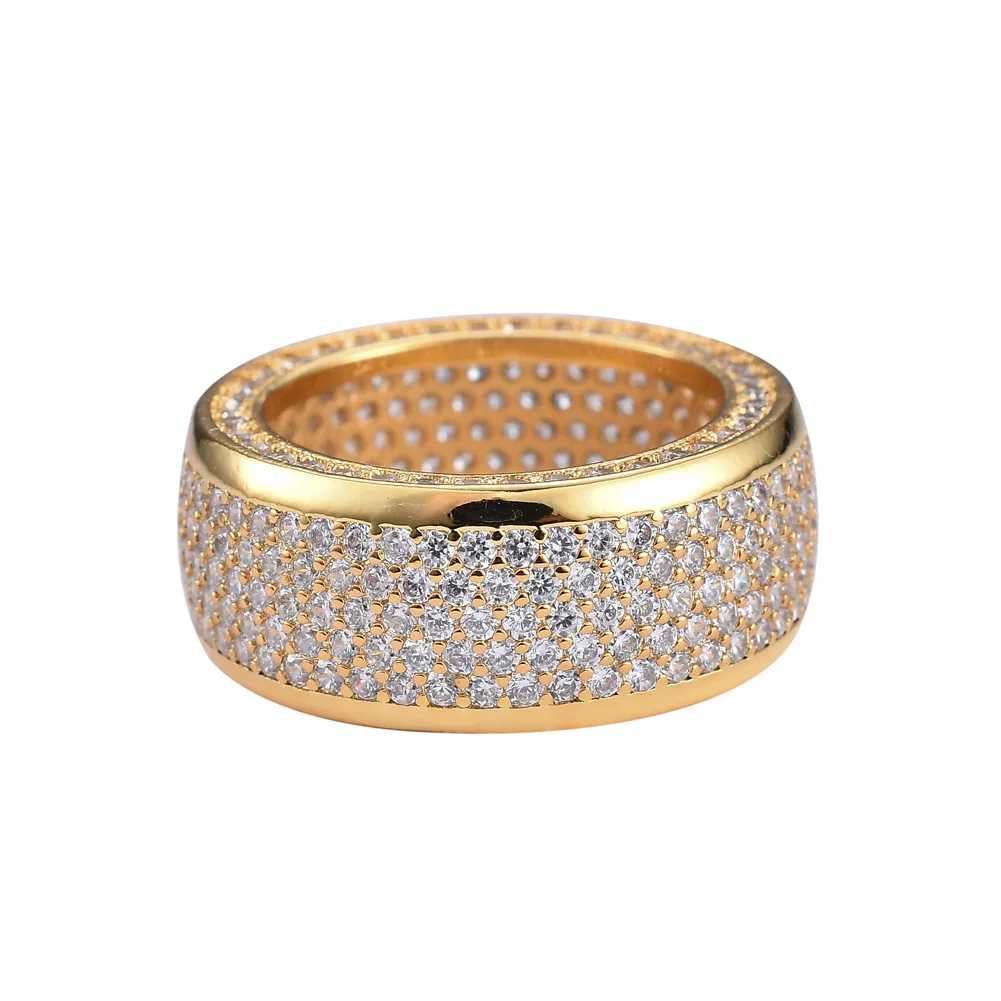 

Exquisite 5a Micro Paved Cz Ring Love Series Luxury High Quality Copper Iced Out Ladies Men Jewelry Hip Hop New Year Party Gift