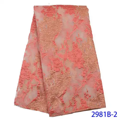 picture-2 Hot Sale Style African Brocade Lace Fabric High Quality Jacquard Fabric African Lace For Women Nigerian Lace Material GD2981B-4 - Color: picture-2