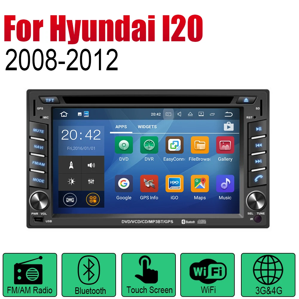 Автомагнитола ZaiXi 2 Din для Hyundai i20 Troy 2008 ~ 2012 GPS навигация BT Wi Fi карта мультимедийная
