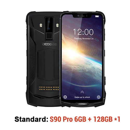 Standard IP68 DOOGEE S90 Pro модульный прочный мобильный телефон Helio P70 Восьмиядерный 6 ГБ 128 ГБ 6,18 дюйма дисплей 12V2A 5050 мАч 16MP+ 8MP Android 9 - Цвет: Standard