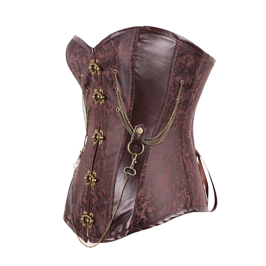 

Adult Women Zentai Medieval Cosplay Costume Leather Print Rock Style Steampunk Gorgeous Vintage Corset Sexy Female Accessories