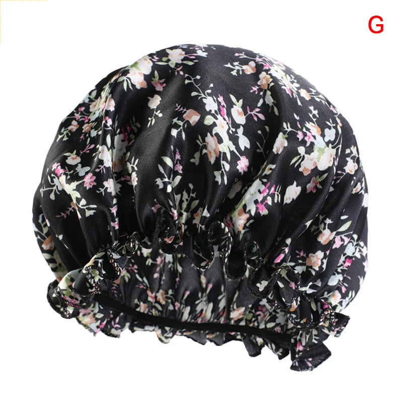 Модный сатиновый капот двухслойный регулируемый размер ночной головной убор для