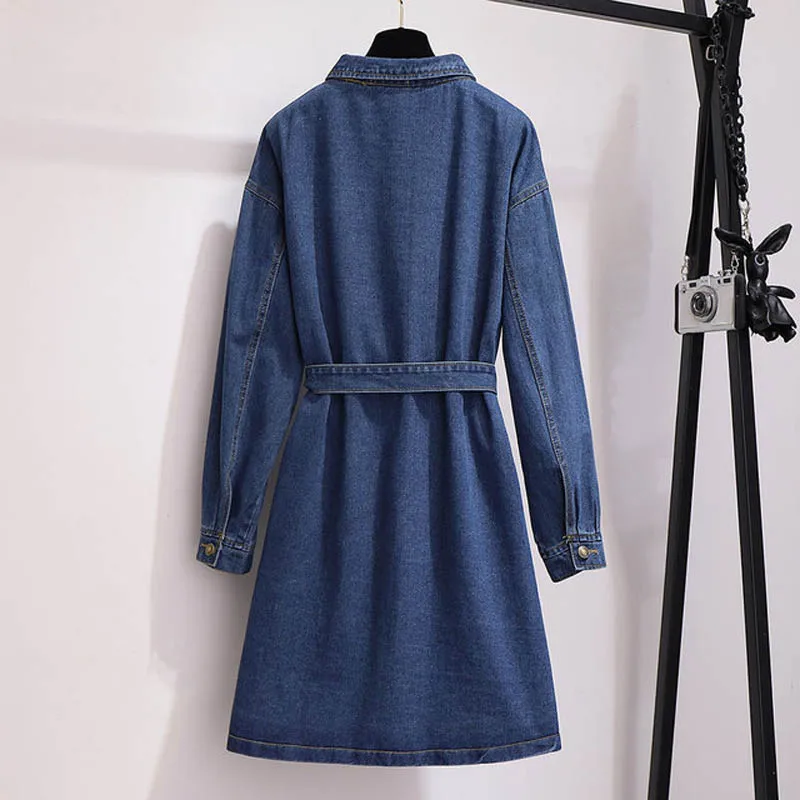 Женское джинсовое платье с длинным рукавом обхват груди 150 см 6XL 7XL 8XL 9XL 10XL |
