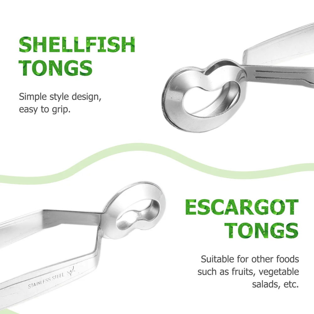 

2pcs Stainless Steel Food Shellfish Tongs Kitchen Cooking Tool Salad Clips