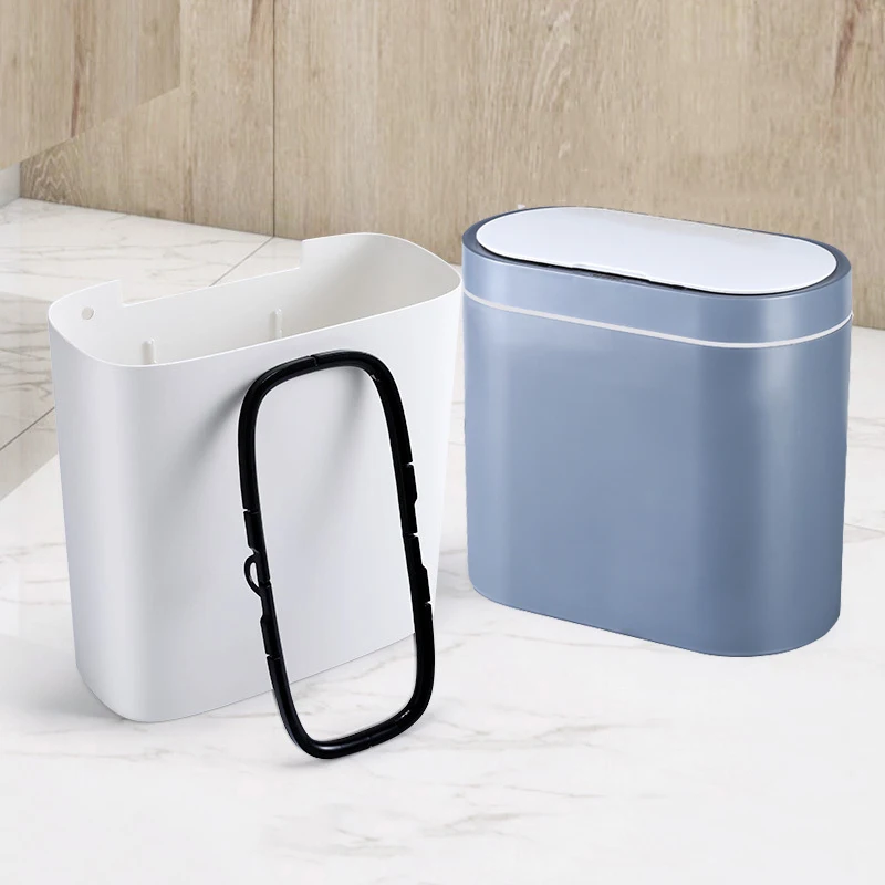 smart sensor trash can electronic automatic household bathroom toilet waterproof narrow seam sensor bin free global shipping