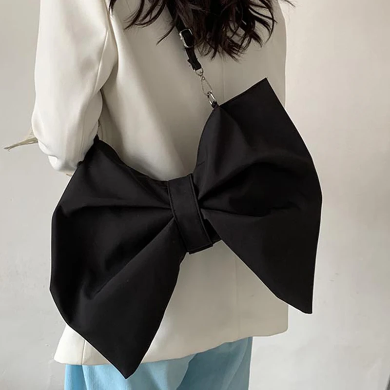 Квадратная сумка через плечо милый большой бант модная нейлоновая дизайнерская