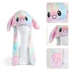 Светодиодный светящийся; Доступны все цвета радуги плюшевая шапочка в виде животного симпатичный Moving Кролик уши светильник вверх шапки-ушанки Кепки Косплэй вечерние свадебные сувениры