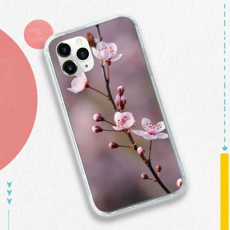 

Flor ciruela flor Pink flowers Phone Case for iPhone 11 12 pro XS MAX 8 7 6 6S Plus X 5S SE 2020 XR