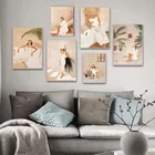 Картина на холсте в стиле бохо, с изображением девушек, летней лестницы, отдыха, скандинавские настенные художественные плакаты, абстрактные картины для гостиной, домашний декор