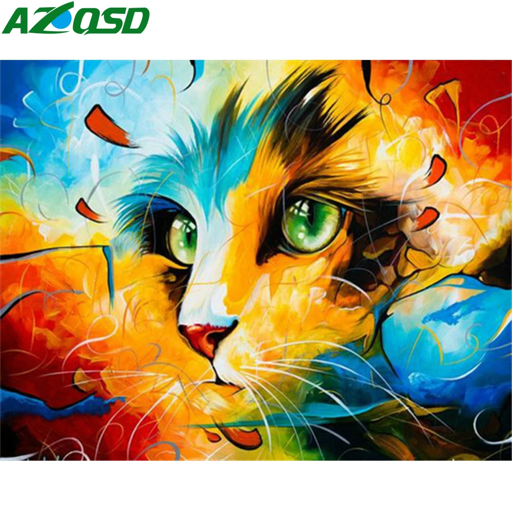 AZQSD 50x40 см DIY картина маслом по номерам для взрослых животные краски по номерам холст живопись полный набор домашний декор