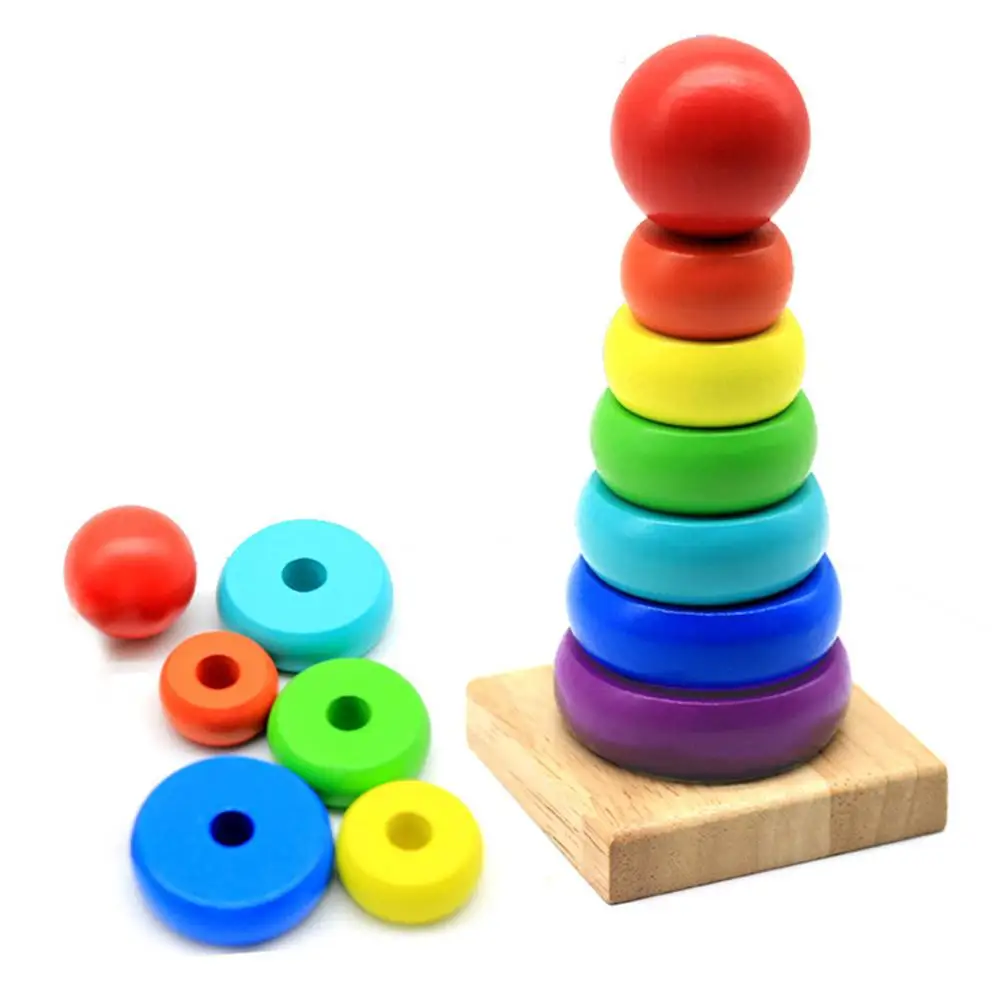Детская игрушка пазл для малышей Радужный цвет деревянный цифры познавательное
