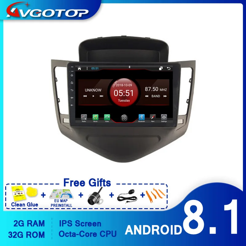 AVGOTOP автомобильный dvd-плеер GPS Android 10 для CHEVROLET CLASSIC CRUZE 2008-2011 мультимедийный
