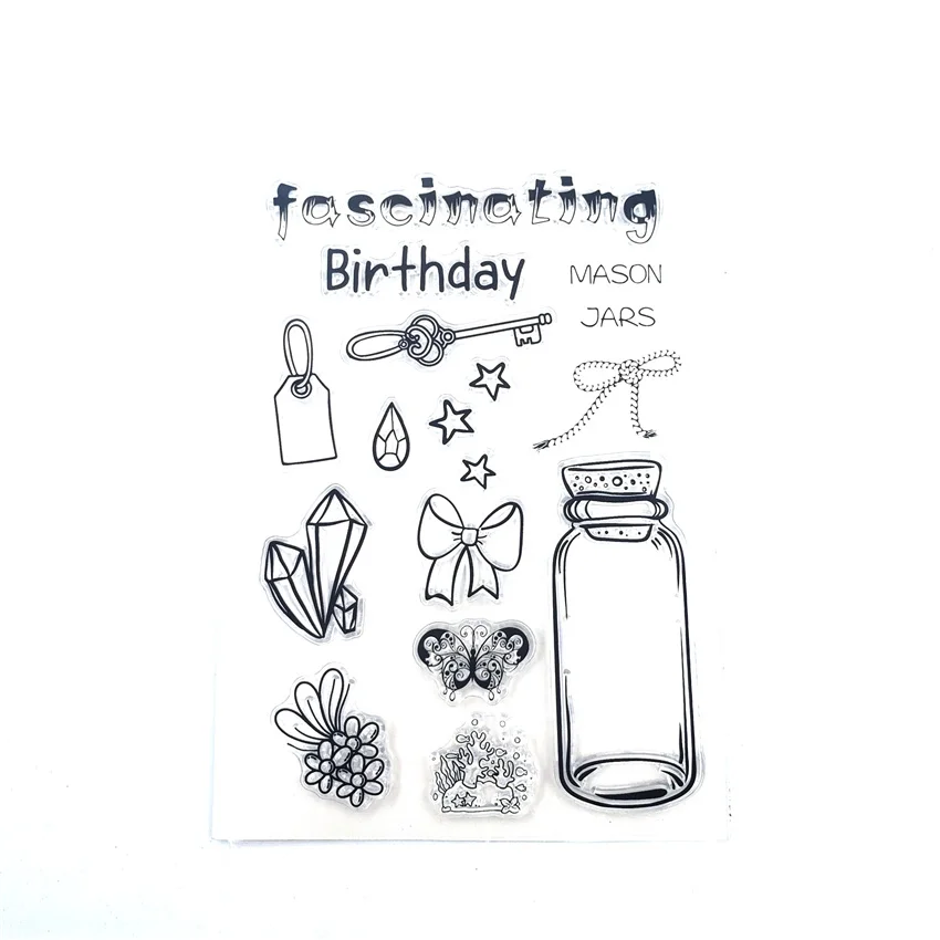 Горячая Распродажа прозрачный штамп с алфавитом в бутылке желаний/силиконовый